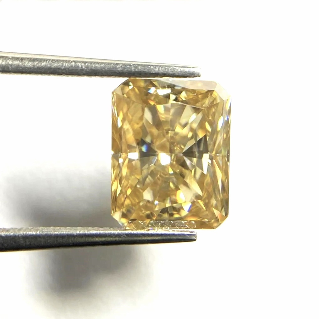Loose Moissanite Canary Yellow Clean Radiant Cut 6.00 x 4.00 MM
