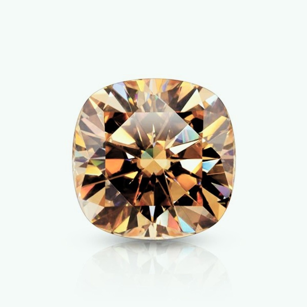 Loose Moissanite Deep Brown Clean Cushion Cut 10.00 MM