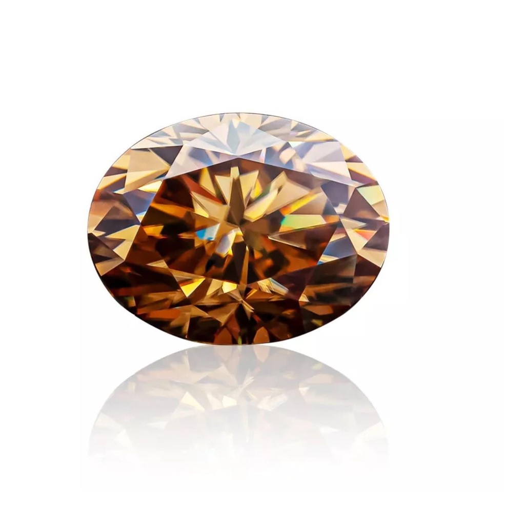 Loose Moissanite Deep Brown Clean Oval Cut 10.00 x 8.00 MM