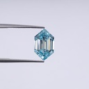 Loose Moissanite Fancy Blue Clean Long Hexagon Cut 9.00 x 7.00 MM