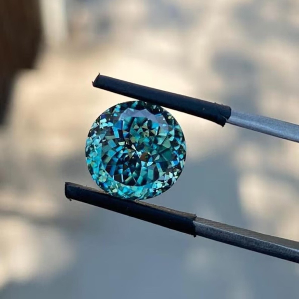 Loose Moissanite Fancy Blue Clean Portuguese Cut 6.00 MM