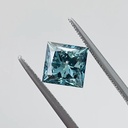 Loose Moissanite Fancy Blue Clean Princess Cut 6.50 MM