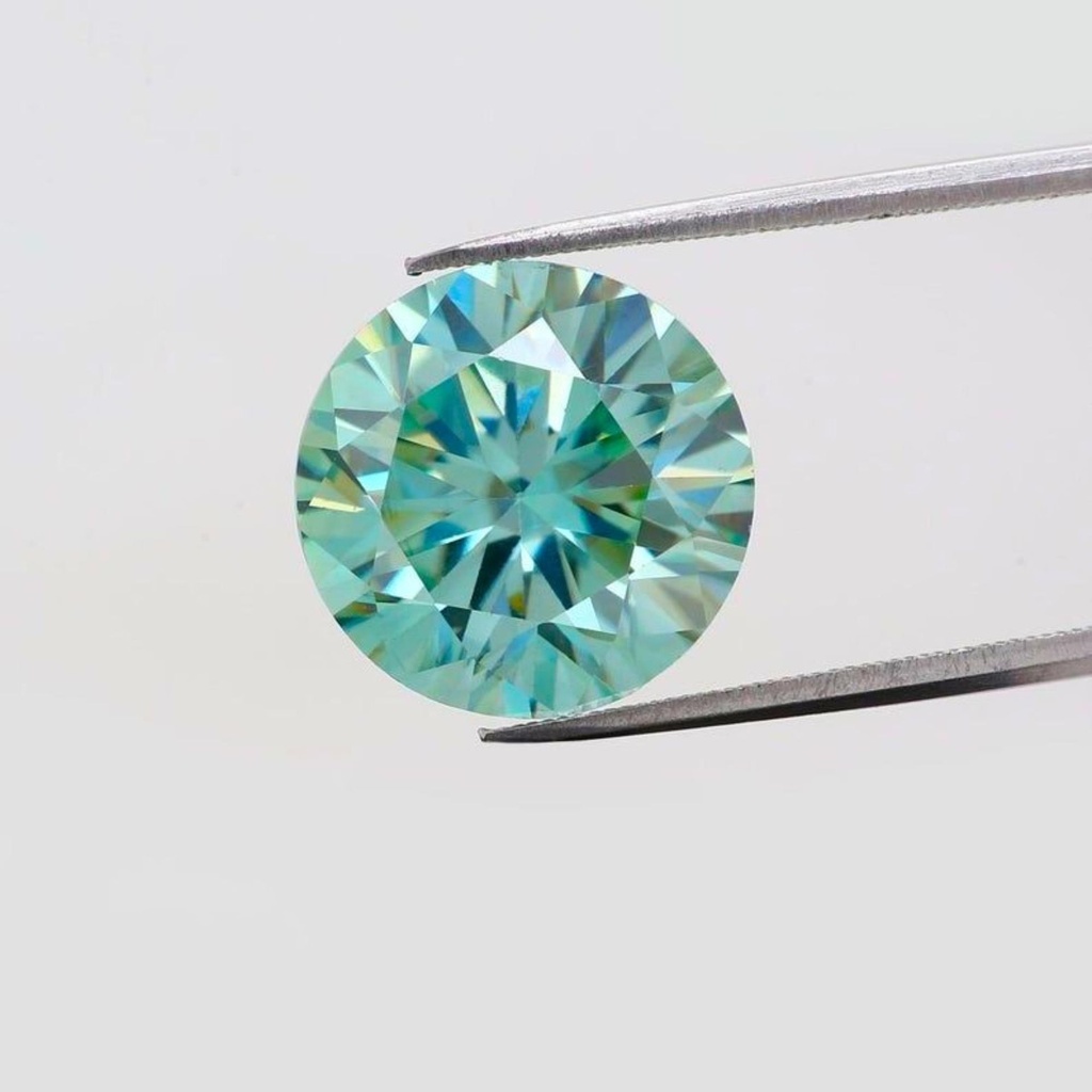 Loose Moissanite Fancy Blue Clean Round Cut 5.50 MM