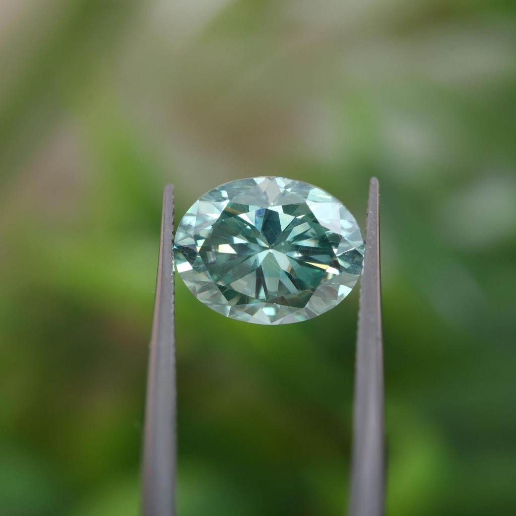 Loose Moissanite Green Clean Oval Cut 10.60 x 8.35 MM