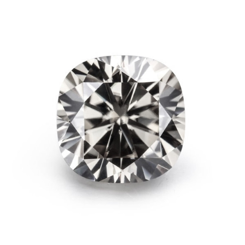 Loose Moissanite Grey Clean Cushion Cut 10.50 MM