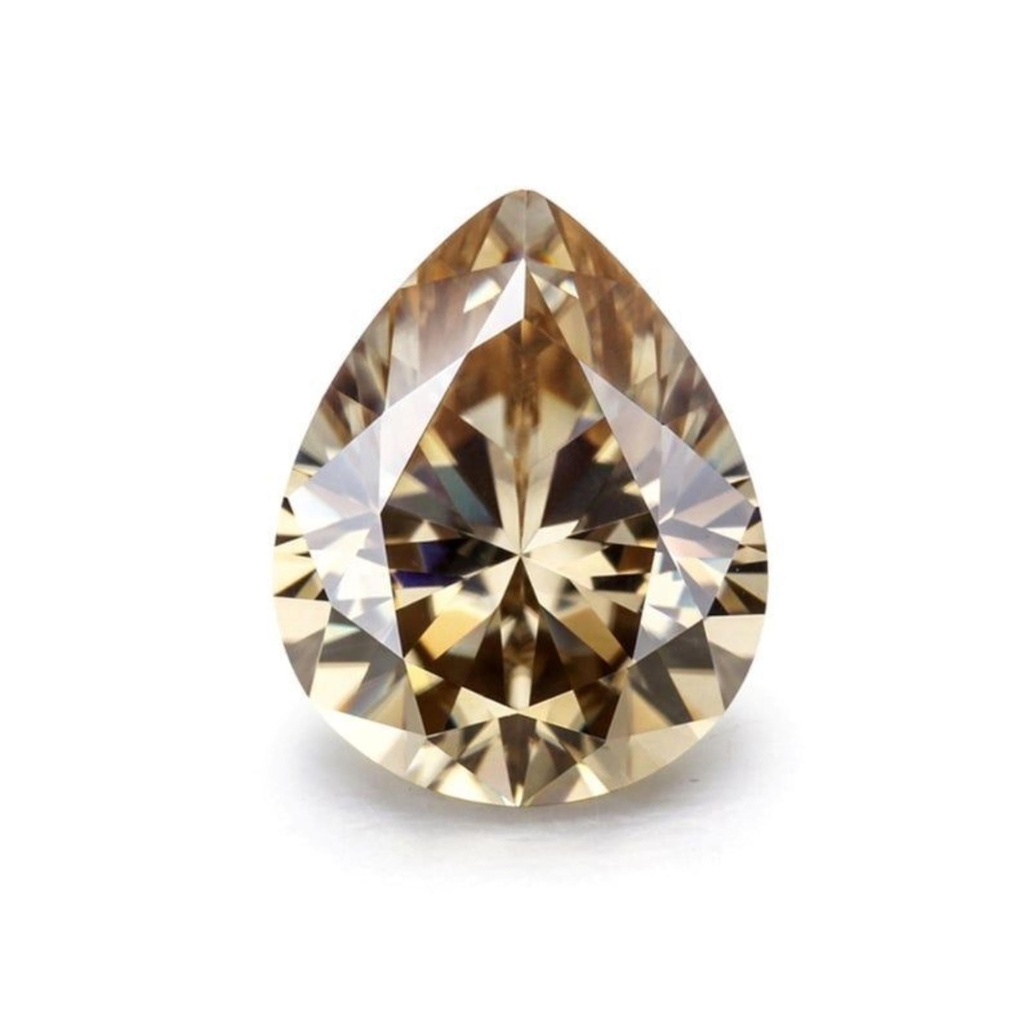 Loose Moissanite Light Brown Clean Pear Cut 7.00 x 5.00 MM