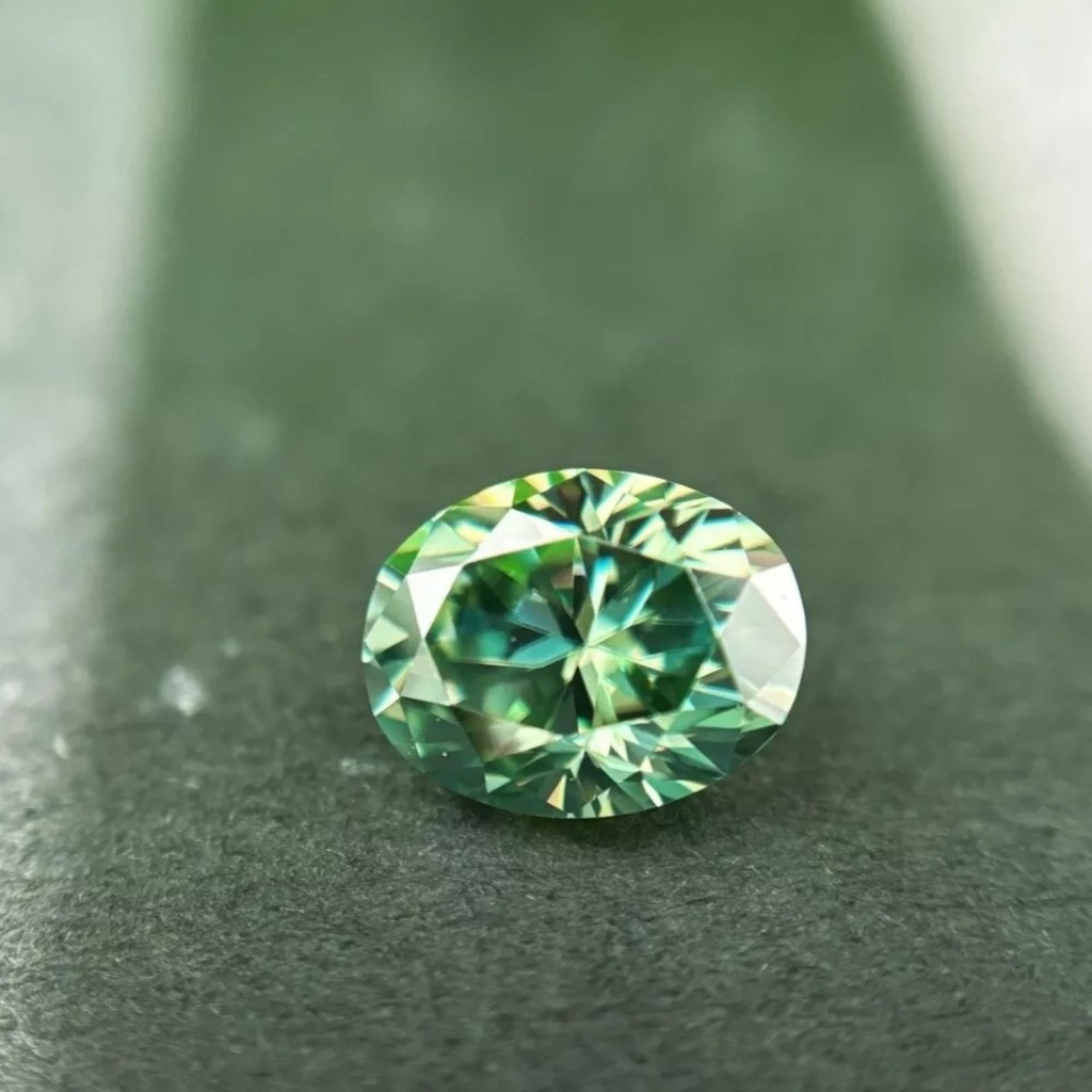 Loose Moissanite Light Green Clean Oval Cut 6.00 x 4.00 MM
