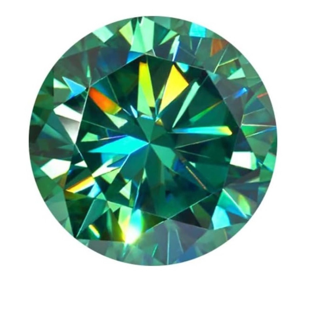 Loose Moissanite Light Green Clean Round Cut 11.75 MM