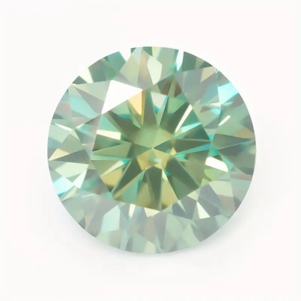 Loose Moissanite Light Green Clean Round Cut 6.00 MM