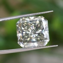Loose Moissanite Off White Clean Square Radiant Cut 10.00 MM