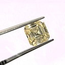 Loose Moissanite Off White Yellow Clean Asscher Cut 4.50 MM