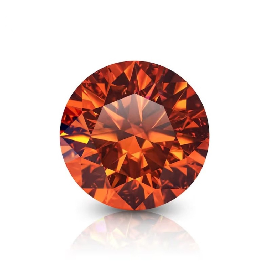 Loose Moissanite Orange Clean Round Cut 10.00 MM