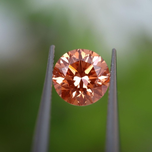 Loose Moissanite Orange Clean Round Cut 6.75 MM
