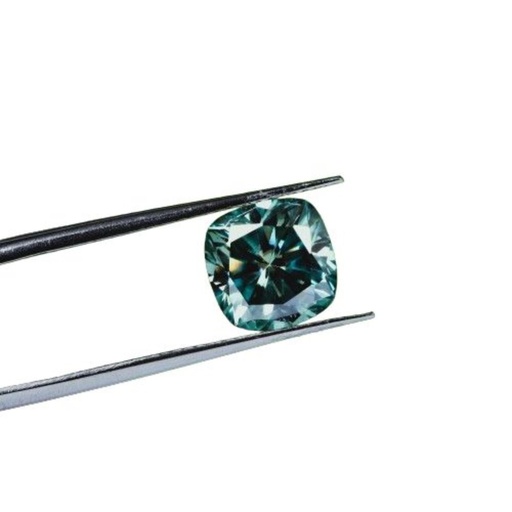 Loose Moissanite Peacock Blue Clean Cushion Cut 7.50 MM