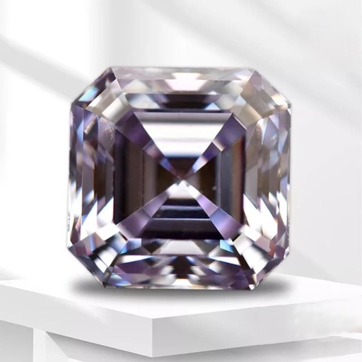 Loose Moissanite Purple Clean Asscher Cut 7.50 MM