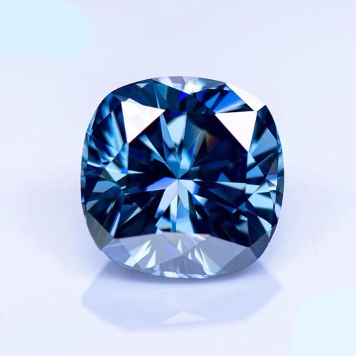 Loose Moissanite Royal Blue Clean Cushion Cut 8.50 MM