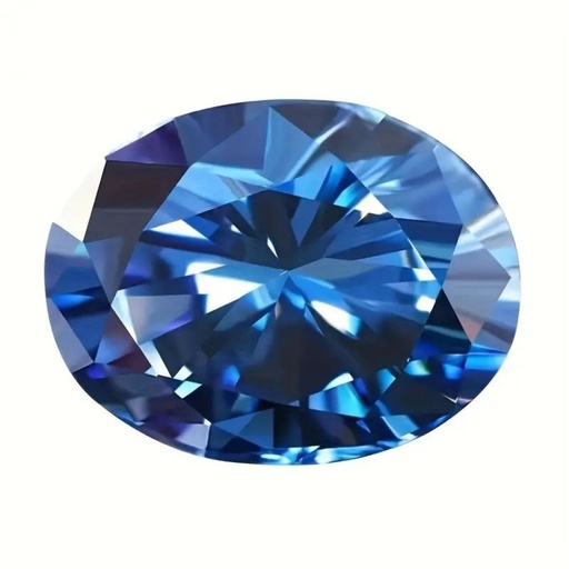 Loose Moissanite Royal Blue Clean Oval Cut 5.00 x 3.00 MM