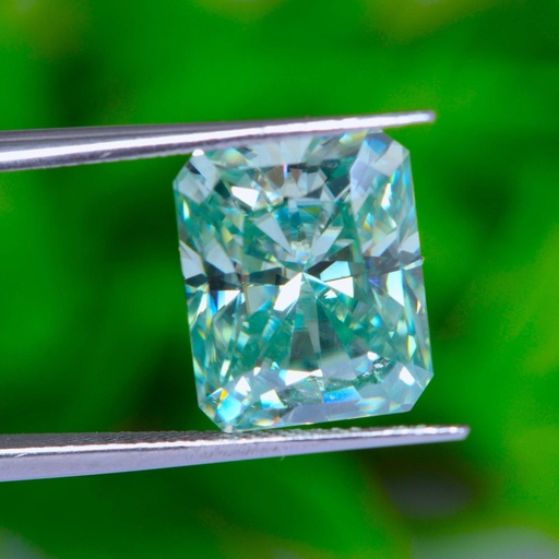 Loose Moissanite Vivid Green Clean Radiant Cut 11.00 x 9.00 MM