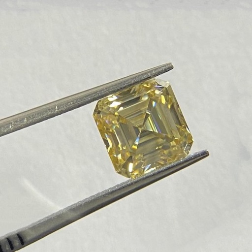 Loose Moissanite Yellow Clean Asscher Cut 10.00 x 8.00 MM