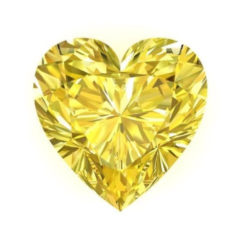 Loose Moissanite Yellow Clean Heart Cut 6.50 MM