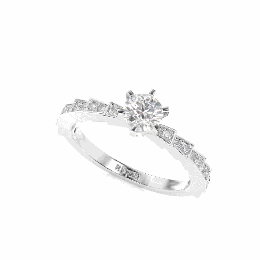 Ring Solitaire With Accents White Gold
