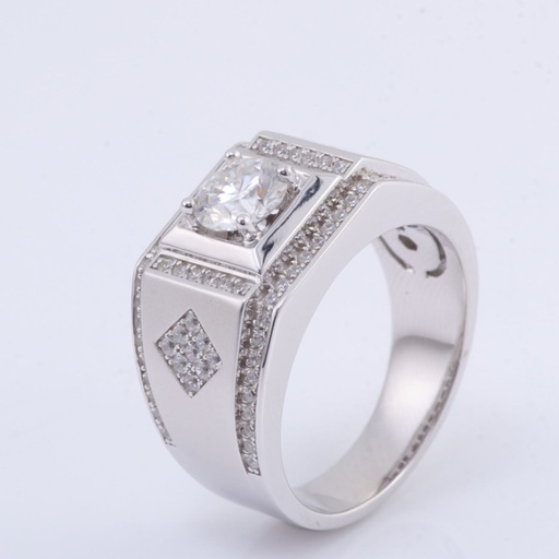  Round Moissanite Diamond Men's Ring