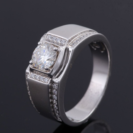 Round Moissanite Diamond Men's Ring