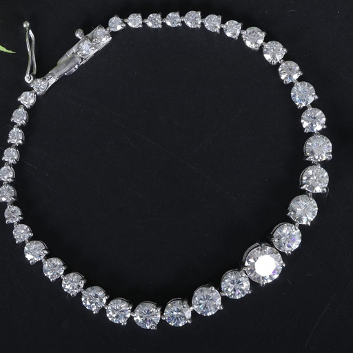 Round Moissanite stone Sterling Silver Tennis Bracelet