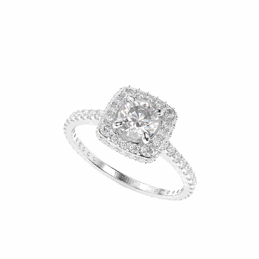 Halo Engagement Ring Round Cut