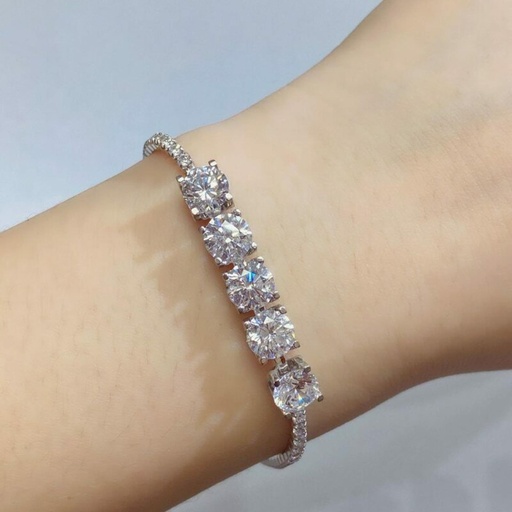 Moissanite Round stone Tennis Bracelet