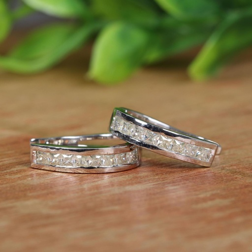 Princess Cut Hoop Stone Earring For Women