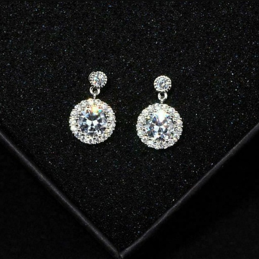  Round Cut Stone Drop Dangle Earring For Women