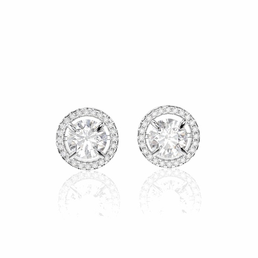 Round Cut Stone Stud Earring For Women
