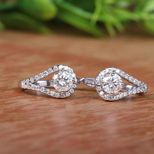 Round Cut Diamond Stone Hoop Earring For Women