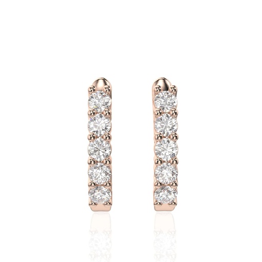 Round Cut Stone Hoop Earring For Women