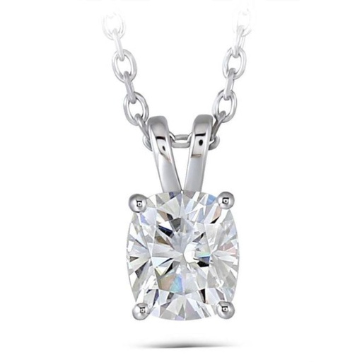 Elongated Cushion Cut Diamond Solitaire Necklace For Women