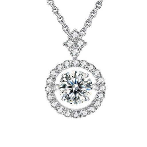  Round Moissanite Diamond Pendant For Women
