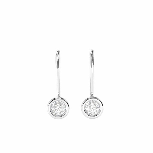 Round Diamond Drop Earrings For Her