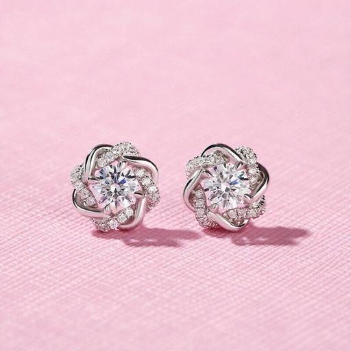 Round Diamond Excellent Cut  Stud Earring For Women