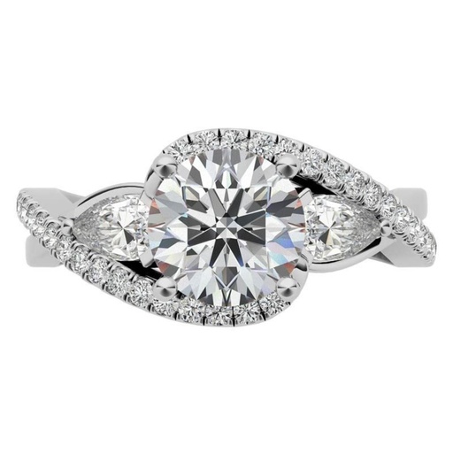 Round Cut Diamond Twisted Anniversary Ring For Women