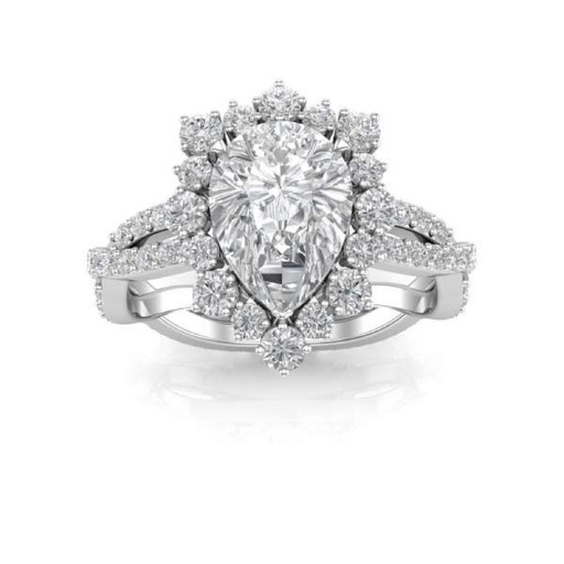 Pear Cut Diamond Twisted Anniversary Ring For Women