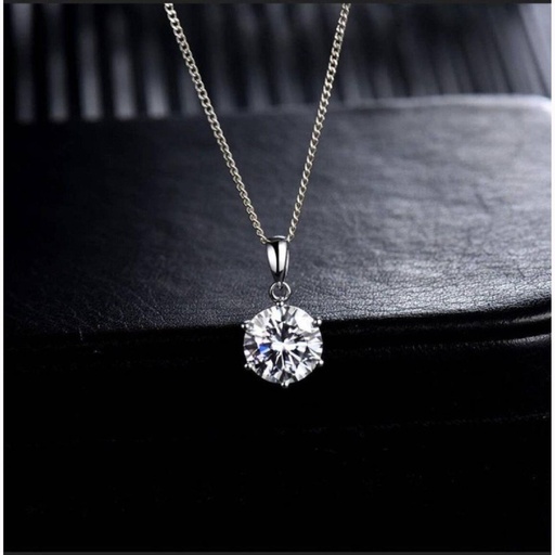  Round Cut Diamond Solitaire Necklace For Women