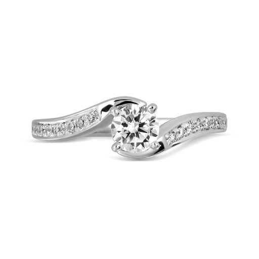Round Cut Solitaire With Accents Engagement Ring for Women
