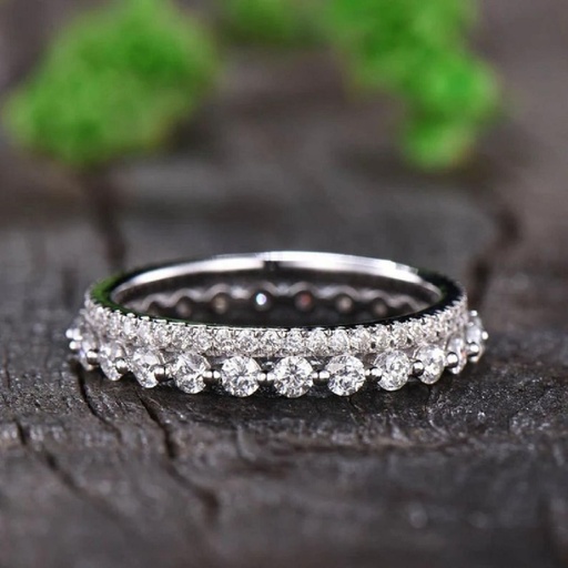 Round Cut Diamond  Eternity Wedding Ring For Women 
