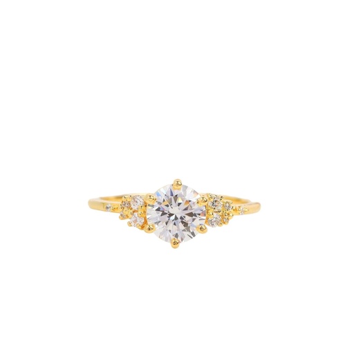 Round Cut Diamond Cluster Ring for Women