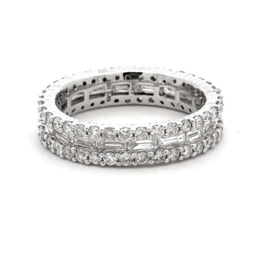Baguette And Round Cut Eternity Band For Women