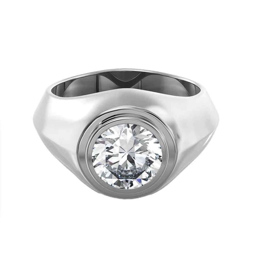 Round Cut Diamond Solitaire Engagement Ring for Men
