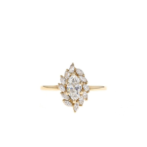 Marquise Cut Diamond Cluster Engagement Ring For Women