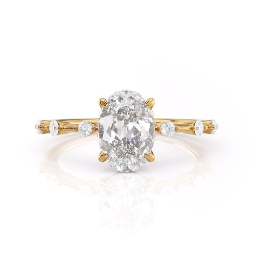 Oval Cut Diamond Solitaire With Accents Engagement Ring for Women