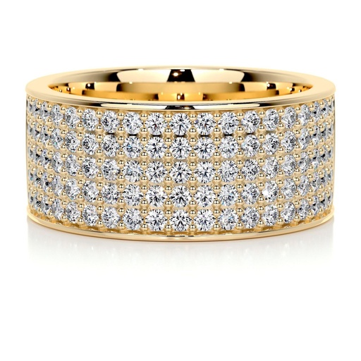 Round Cut Diamond Heavy Half Eternity Wedding Band For Men